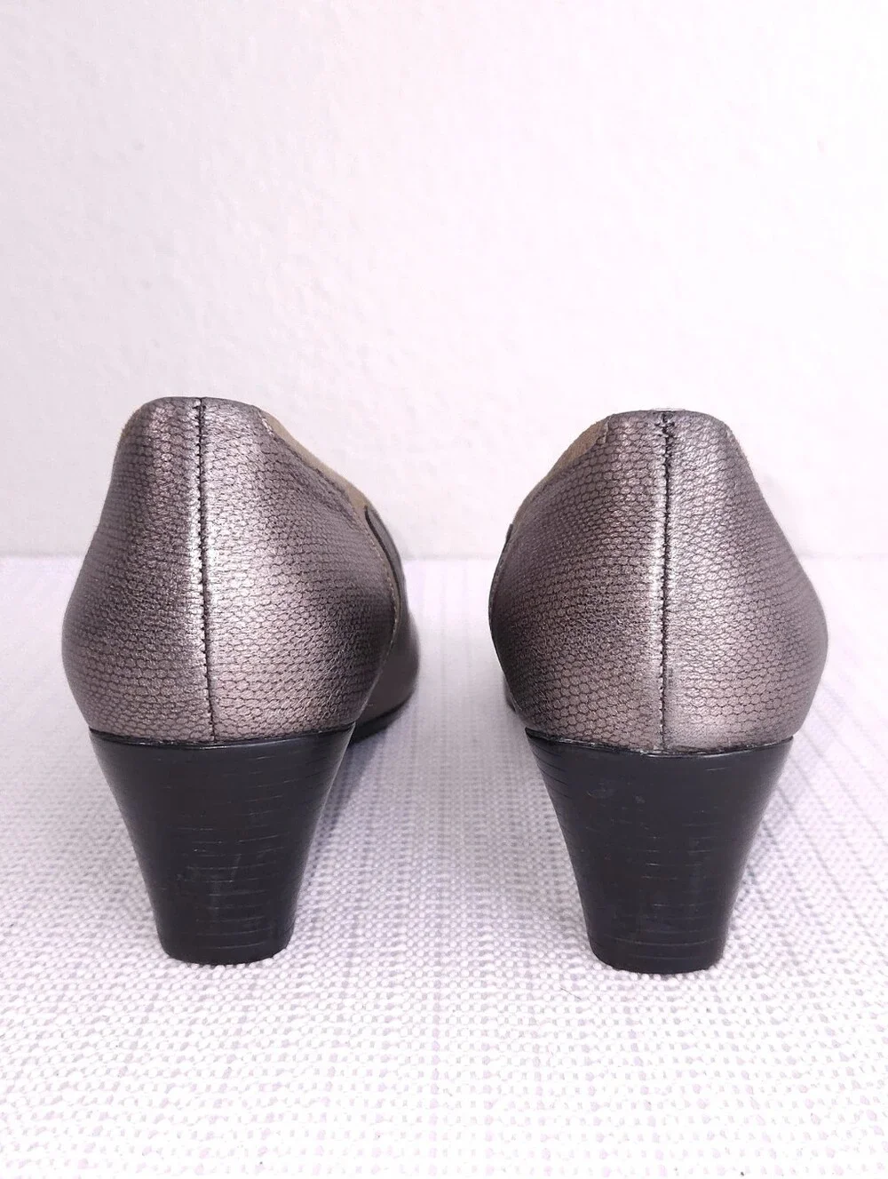 MUNRO Jillian Heel Pumps Metallic Leather Comfort Shoes US 8.5 N